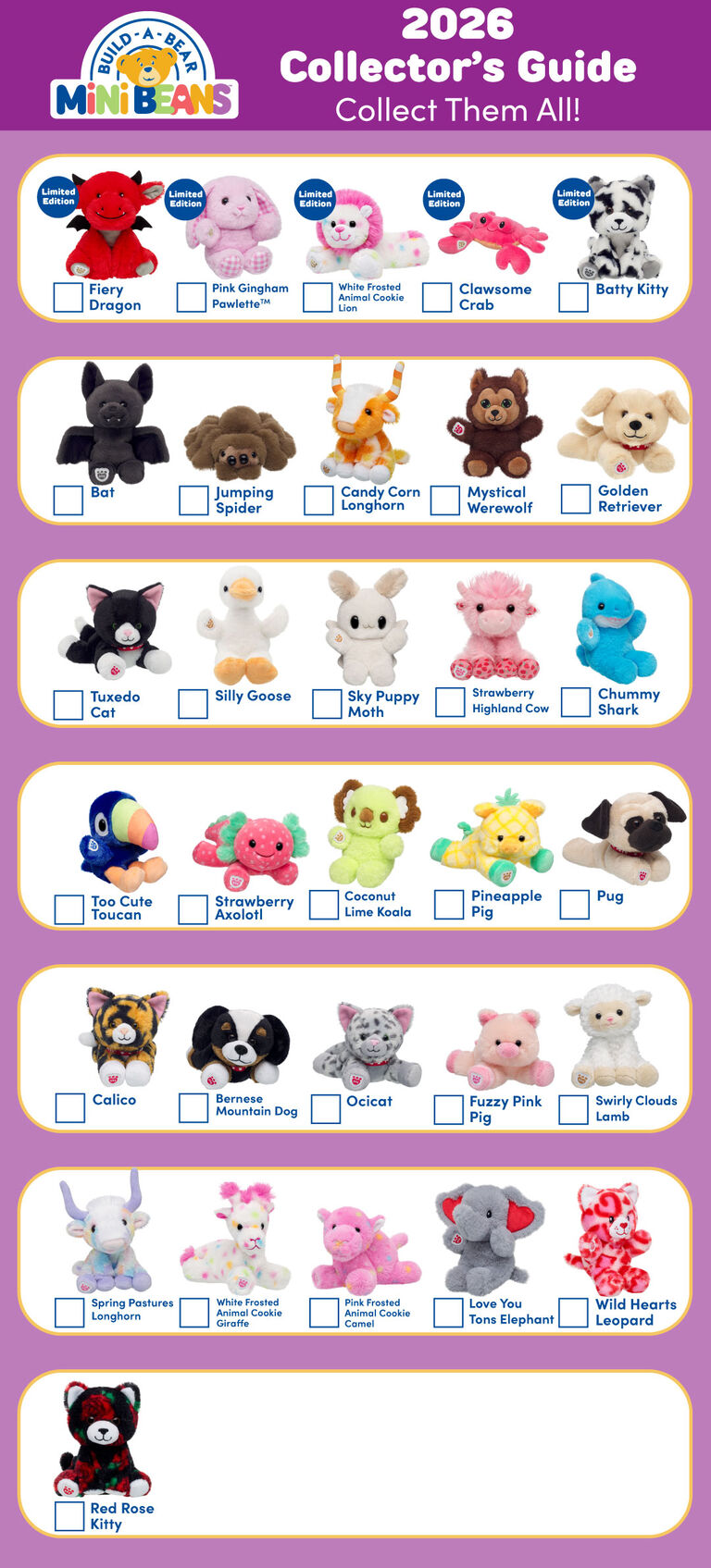 Build-A-Bear Mini Beans Collector's Guide 2026