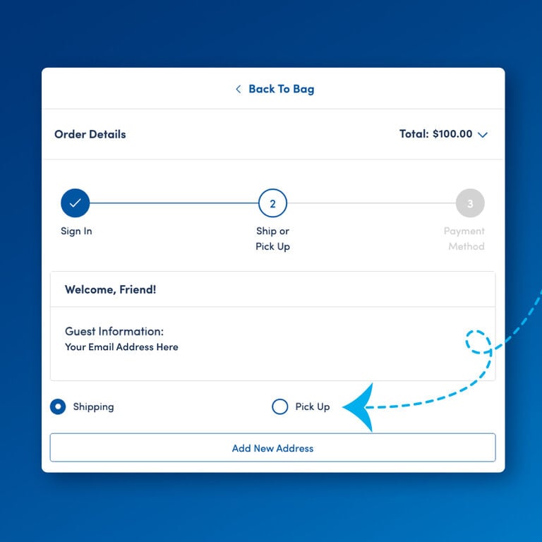 Shopping Cart Ship or Pick Up