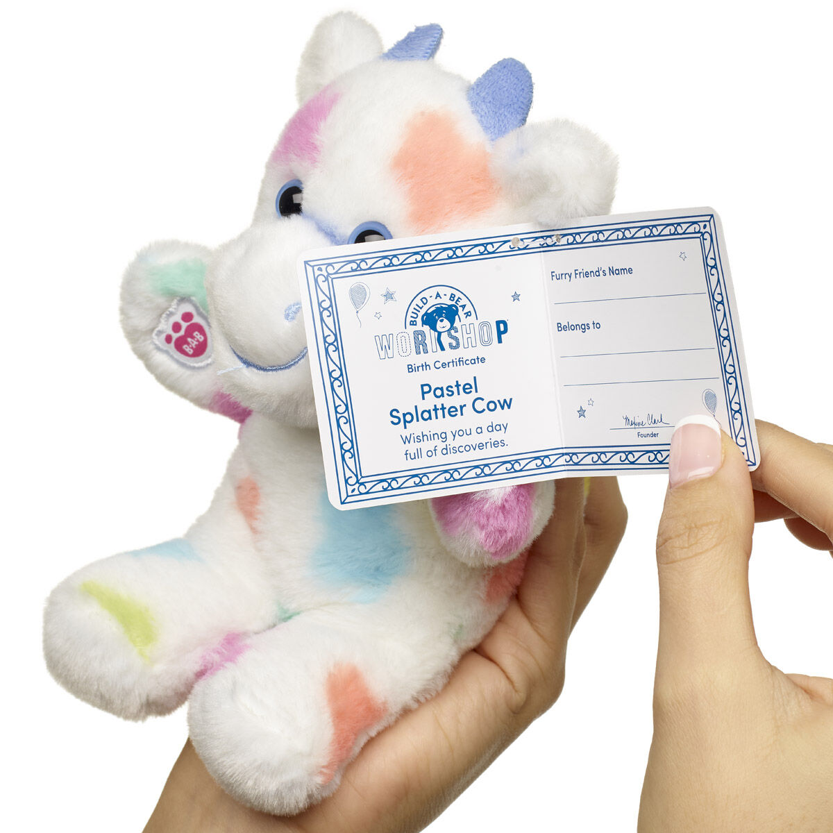 Build-A-Bear Mini Beans® Colorful Splatter Cow Stuffed Animal