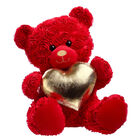 Red Roses Bear with Gold Heart Gift Set