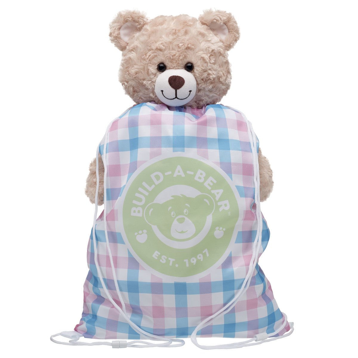 Spring Gingham Toy Bear Carrier