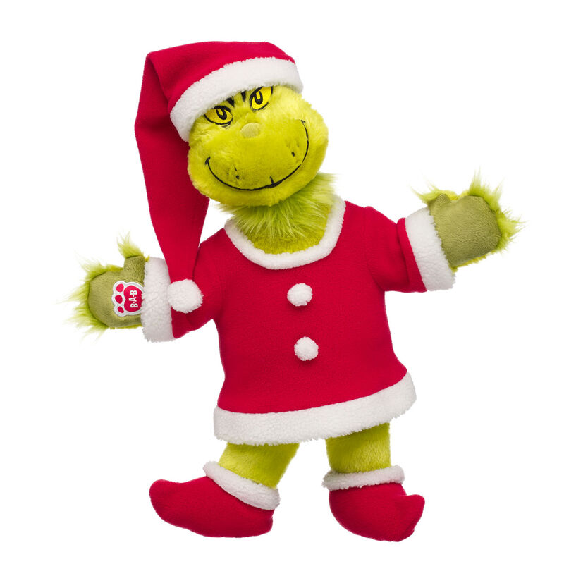 Grinch Santa suit plush gift set by Build-A-Bear