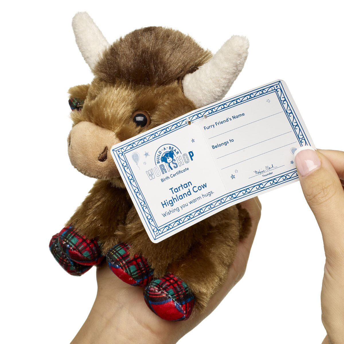 Build-A-Bear Mini Beans® Tartan Highland Cow Stuffed Animal