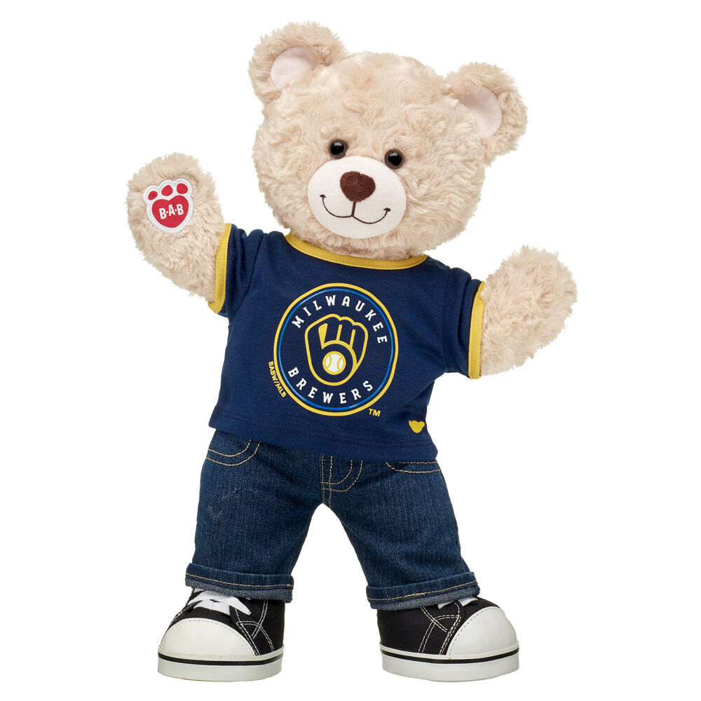 Milwaukee Brewers Happy Hugs Teddy Bear Baseball Gift Set