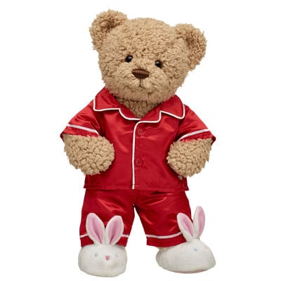 Timeless Teddy Bear Red Satin Pajama Gift Set