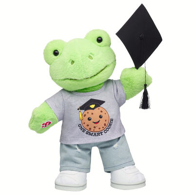 Spring Green Frog Stuffed Animal "One Smart Cookie" Graduation Gift Set