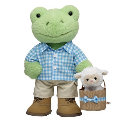 Spring Green Frog Stuffed Animal Easter Gift Set