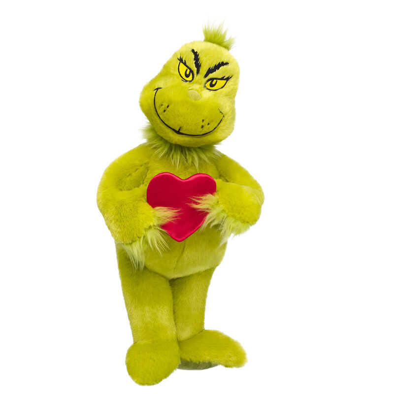 Grinch plush with extra large heart by Build-A-Bear