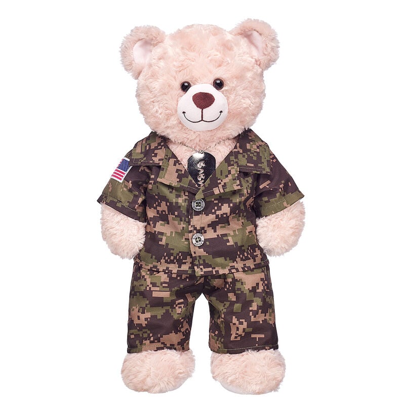 Green Digital Camo Uniform with USA Flag