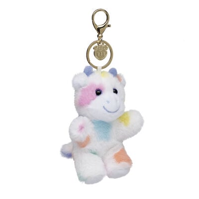 Colorful Splatter Cow Plush Bag Charm