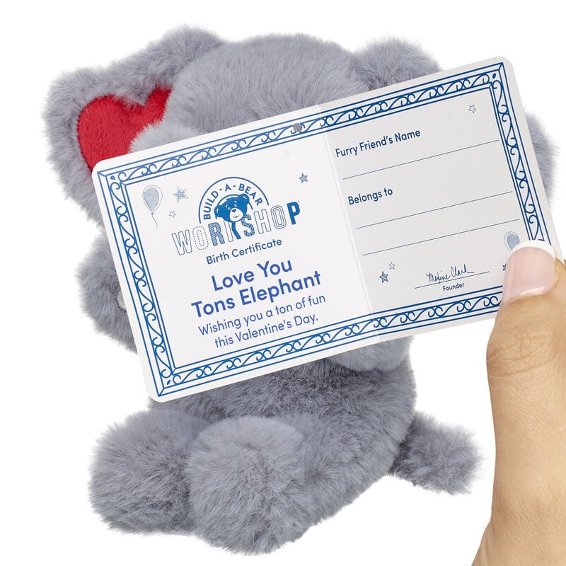 Build-A-Bear Mini Beans Love You Tons Elephant Stuffed Animal plush by Build-A-Bear