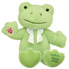 Personalized Embroidered Spring Green Frog Easter Stuffed Animal with White Gifting Bow