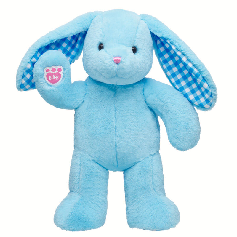 Blue Gingham Pawlette Bunny Plush plush by Build-A-Bear