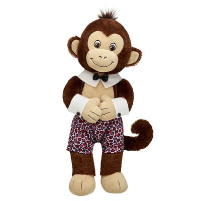 Smiley Monkey Stuffed Animal Collar and Cuff Links Gift Set 
