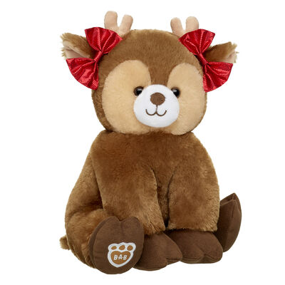 Deer Stuffed Animal Red Bows Gift Set