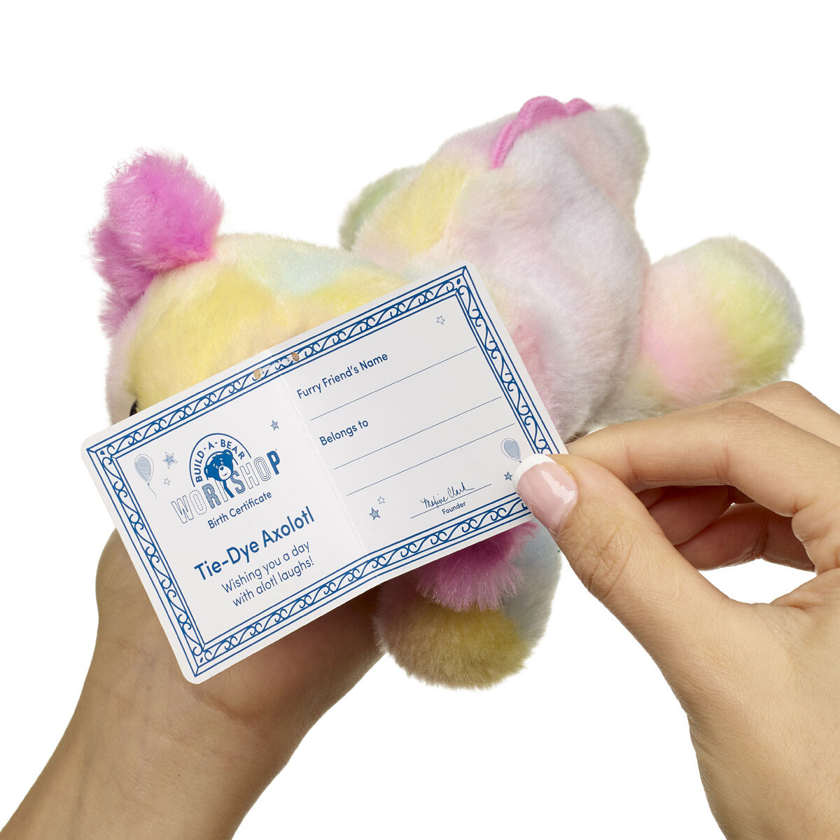Build-A-Bear Mini Beans® Tie-Dye Axolotl Stuffed Animal