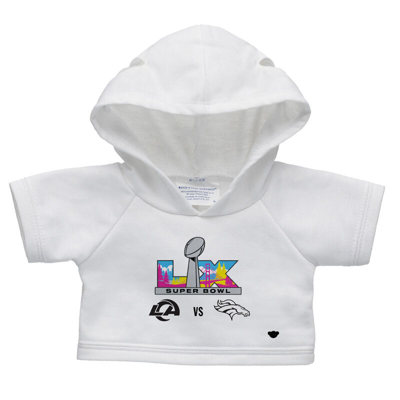 Super Bowl LX Denver Broncos and Los Angeles Rams Hoodie by Build-A-Bear