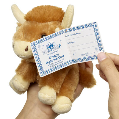 Build-A-Bear Mini Beans&reg; Shaggy Highland Cow Stuffed Animal