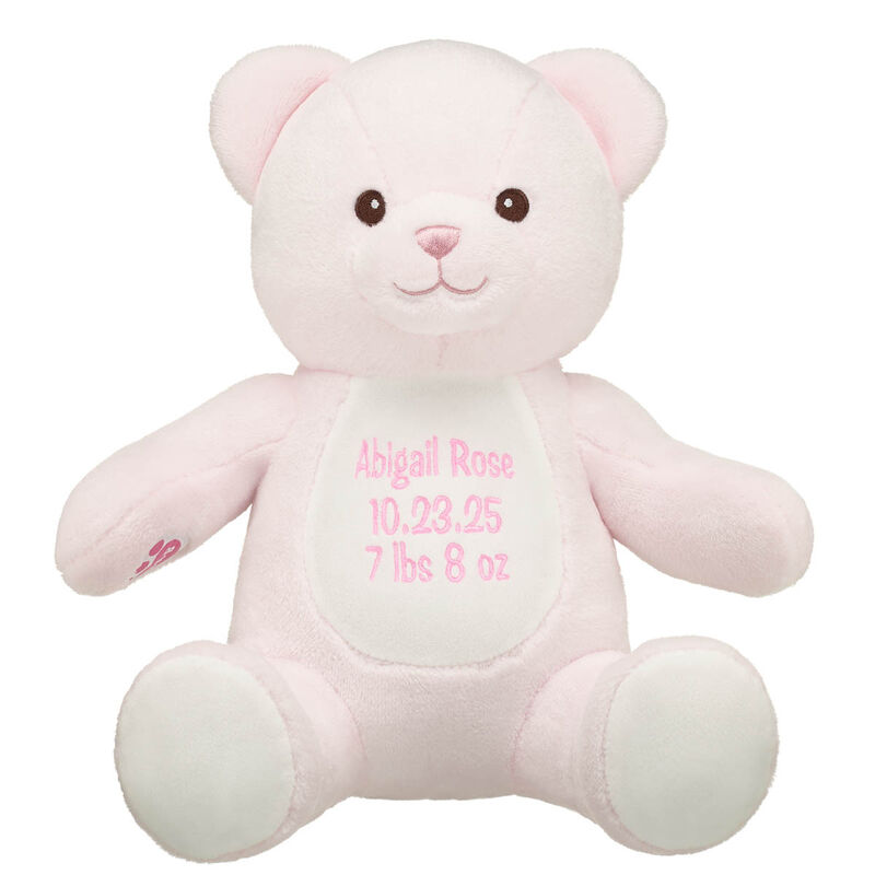 Online Exclusive Embroidered Baby Pink Teddy Bear - Build-A-Bear Workshop&reg;