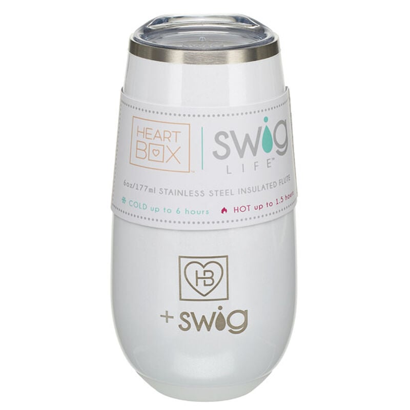 6 oz. HeartBox x Swig Life White Stemless Flute