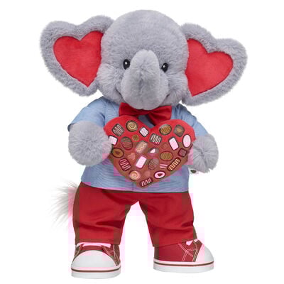 Love You Tons Elephant Stuffed Animal Chocolate Heart Box Gift Set