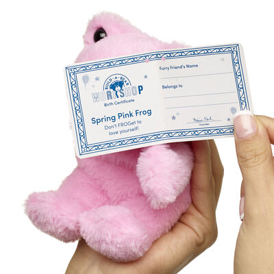 Build-A-Bear Mini Beans&reg; Spring Pink Frog Stuffed Animal