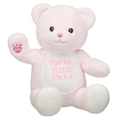 Embroidered Baby Pink Teddy Bear