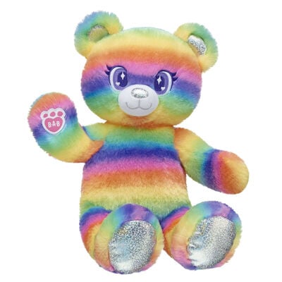 Rainbow Stripes Teddy Bear