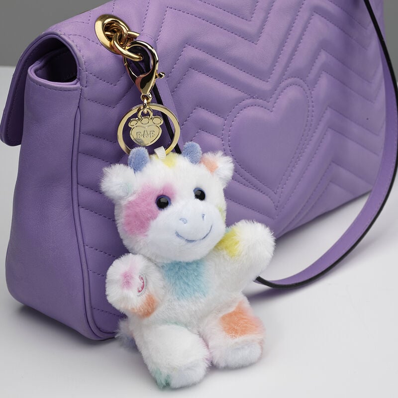 Colorful Splatter Cow Plush Bag Charm plush by Build-A-Bear