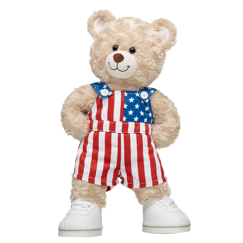 Happy Hugs Teddy Bear USA Overalls Gift Set - Build-A-Bear Workshop&reg;
