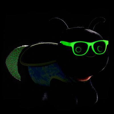 Lightning Bug Stuffed Animal Glow in the Dark Gift Set with Sunglasses