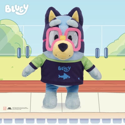 Bluey Plush with Swim Shirt and Goggle Set