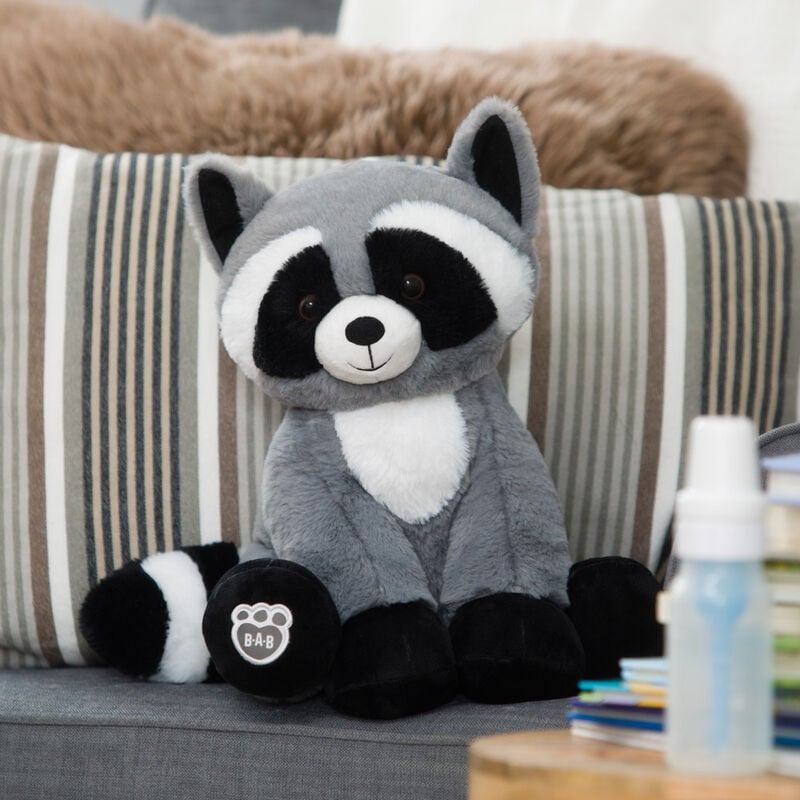 Raccoon in Blue Coat Stuffed Animal