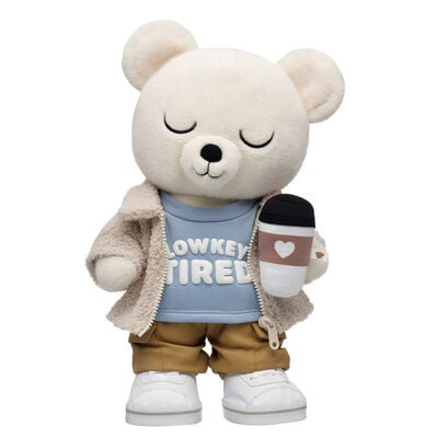Mellow Moodies&trade; Huck Teddy Bear "Lowkey Tired" Gift Set with Jacket & Coffee