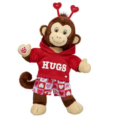 Smiley Monkey Stuffed Animal Heart Boxers Gift Set