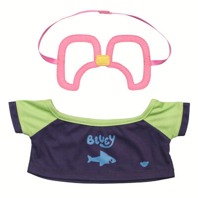 Bluey Swim Shirt and Goggle Set