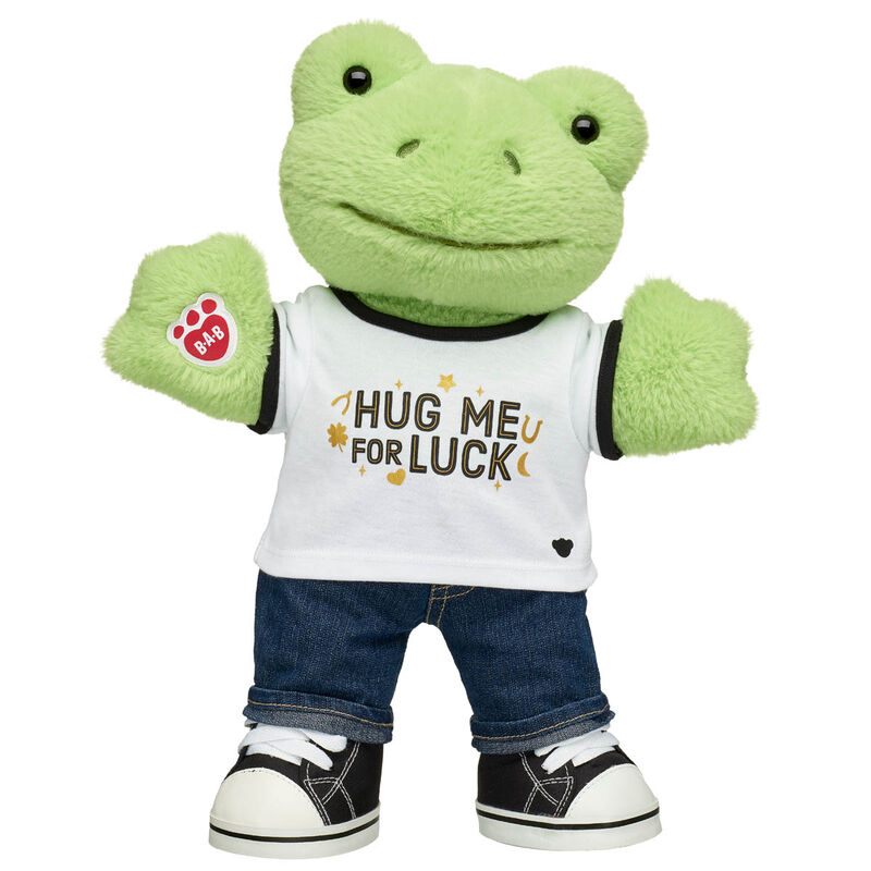Online Exclusive Spring Green Frog Stuffed Animal "Hug Me for Luck" Gift Set - Build-A-Bear Workshop®