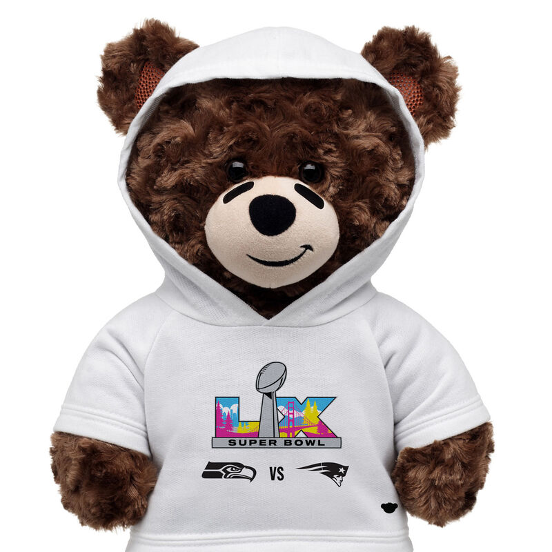 Super Bowl LX New England Patriots and Seattle Seahawks Hoodie by Build-A-Bear
