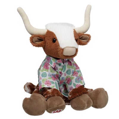 Longhorn Cow Stuffed Animal Tropical Gift Set