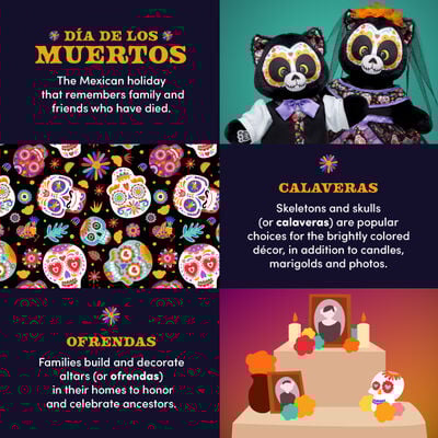 Día de los Muertos Cat Stuffed Animal