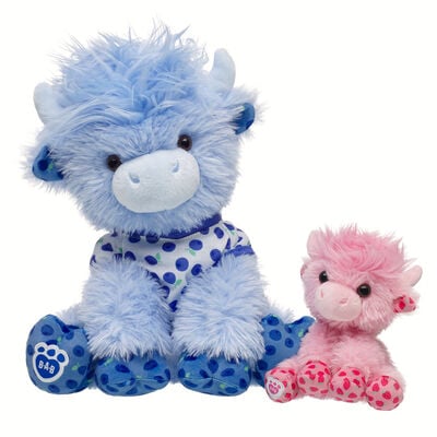 Blueberry Highland Cow Stuffed Animal with Mini Beans&reg; Strawberry Highland Cow