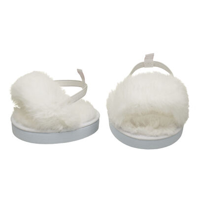 White Fuzzy Slippers