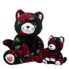 Red Rose Kitty Stuffed Animal with Build-A-Bear Mini Bean plush by Build-A-Bear