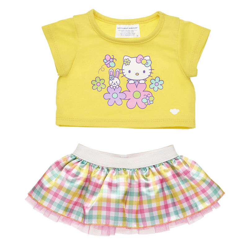 Spring Gingham Hello Kitty&reg; Stuffed Animal Skirt & T-Shirt Set - Build-A-Bear Workshop&reg;