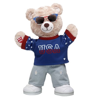 Happy Hugs Teddy Bear USA Gift Set with Sunglasses