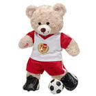 Happy Hugs Teddy Bear Red & White Soccer Uniform Gift Set