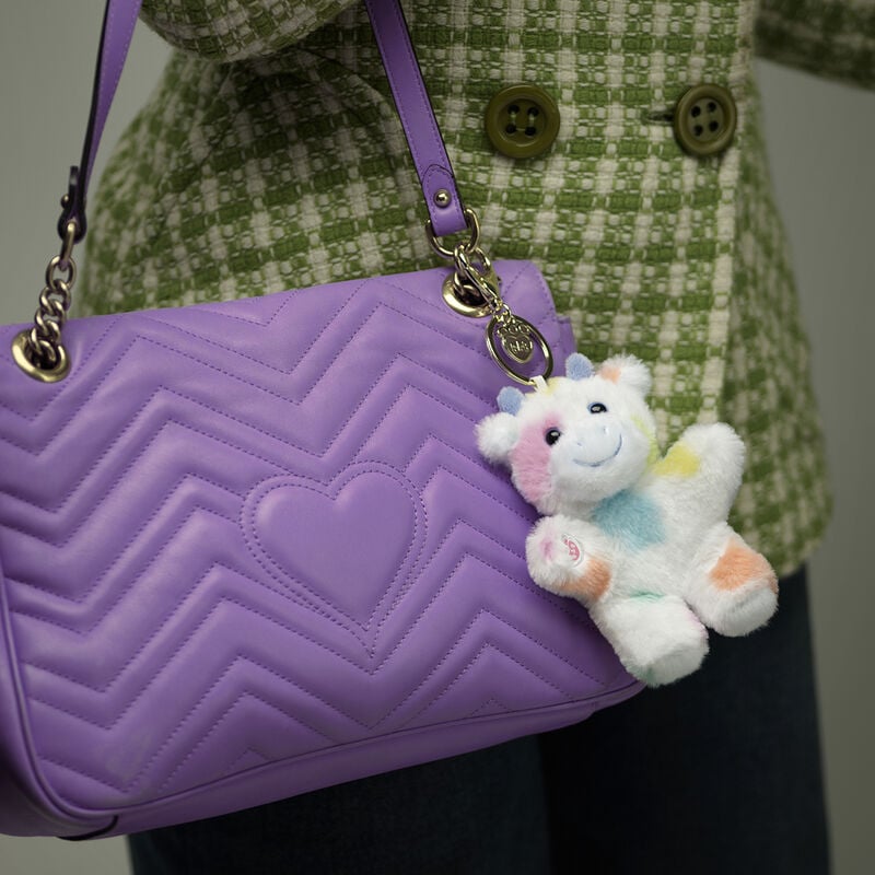 Colorful Splatter Cow Plush Bag Charm plush by Build-A-Bear