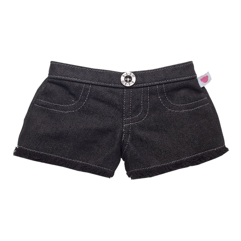 Online Exclusive Black Denim Frayed Shorts