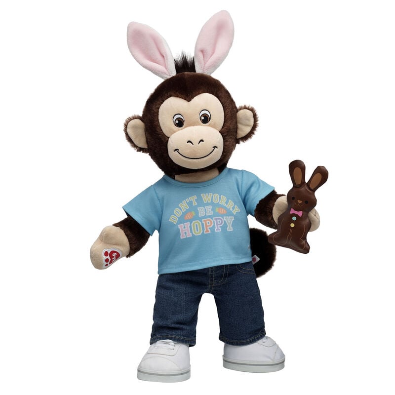 Smiley Monkey Stuffed Animal Bunny Gift Set plush by Build-A-Bear
