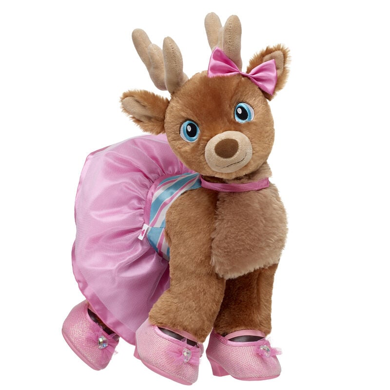 Glisten and the Merry Mission Santa's Reindeer Plush with Peppermint Dress - Build-A-Bear Workshop